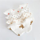 Cartoon Printed Baby Bib Round Petal Saliva Towel Comfortabel Cotton Breathable Apron Newborn 360 Degree Rotation Bandanas Burp