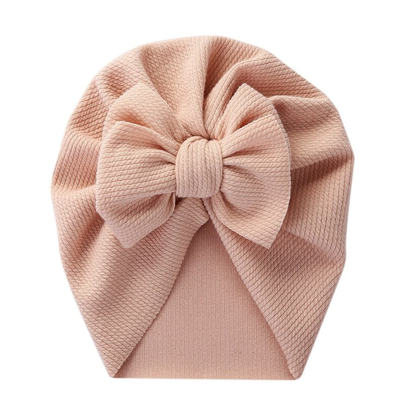 Baby Hat Cute Bows Knot Beanie Floral Bowknot Headwrap Newborn Soft Cotton Solid Color Bonnet Infants Kids Headwear Gifts