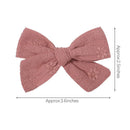 2Pcs/Set Sweet Floral Embroidery Solid Color Bowknot Hair Clips for Kids Baby Girls Alligator Hairpins Headwear Toddlers Hair
