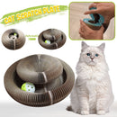Magic Accordion Cat Corrugated Scratching Board with Bell Round Magnetic Suction Deformable Cat Grinding Claw Decompression Toy - anconmall