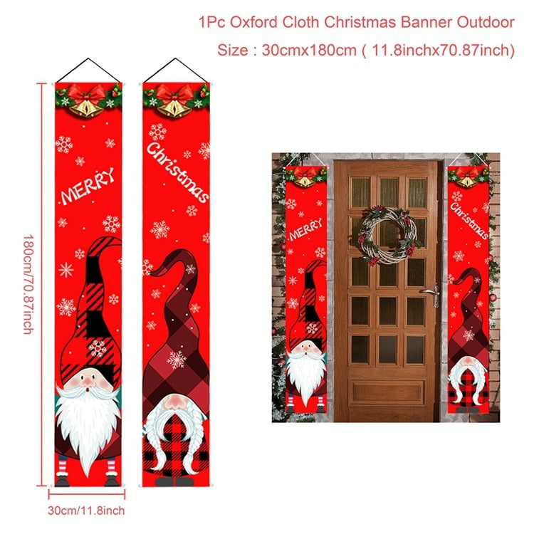 Christmas Porch Door Banner Hanging Ornaments Merry Christmas Decor For Home Xmas 2022 Navidad Natal Noel Happy New Year 2023