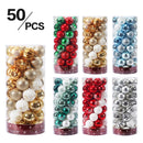 50Pcs 6cm Mixed Christmas Balls Xmas Tree DIY Ornament Pendant Christmas Decoration for Home Noel Navidad Natal New Year Gifts