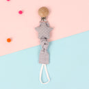 hibobi Baby Stars Shape Hanging Chain Cotton Pacifier Chain Clip Soother Nipple Holder Clasps Baby Feeding Accessories