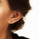 Royal Flower Stud Earrings,Europe Bohemia Glam Fashion Good Jewerly For Women Gift In 925 Sterling Silver