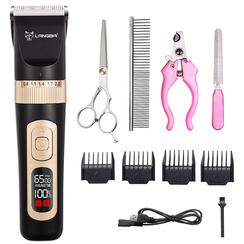 Dog Hair Electric Trimmer USB Charging Pet Dog Cat Hair Clipper Low Noise Rechargeable Cordless Grooming Scissor Shaver for Pet