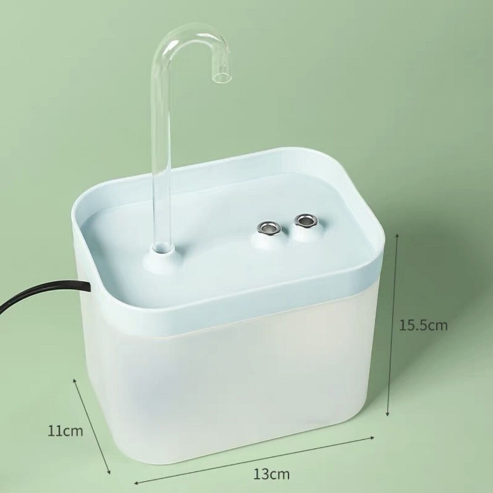 1.5 L Automatic Cat Water Dispenser Feeding with Filter Sponge Transparent Swan Neck Water Outlet Flowing Fountain Drinking Bowl - anconmall