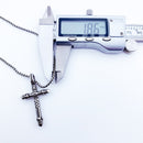 Cross Black Link Necklace,Brand New Chain Fashion Jewelry Europe Rhodium Plated Rebel Bijoux Gift For Men & Women