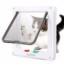 Dog Cat Flap Door with 4 Way Security Lock Flap Door for Dog Cats Kitten ABS Plastic Small Pet Gate Door Kit Cat Dogs Flap Doors