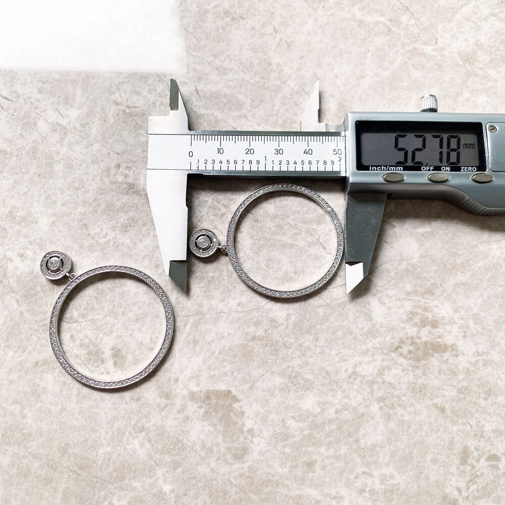 Round Drop Earrings,Europe Style Glam Fine Jewerly For Women Gift In 925 Sterling Silver