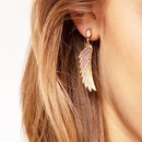 Earrings Gold-Coloured Hummingbird Wing Jewelry For Women New Statements Gift In Pure Sterling Silver 925