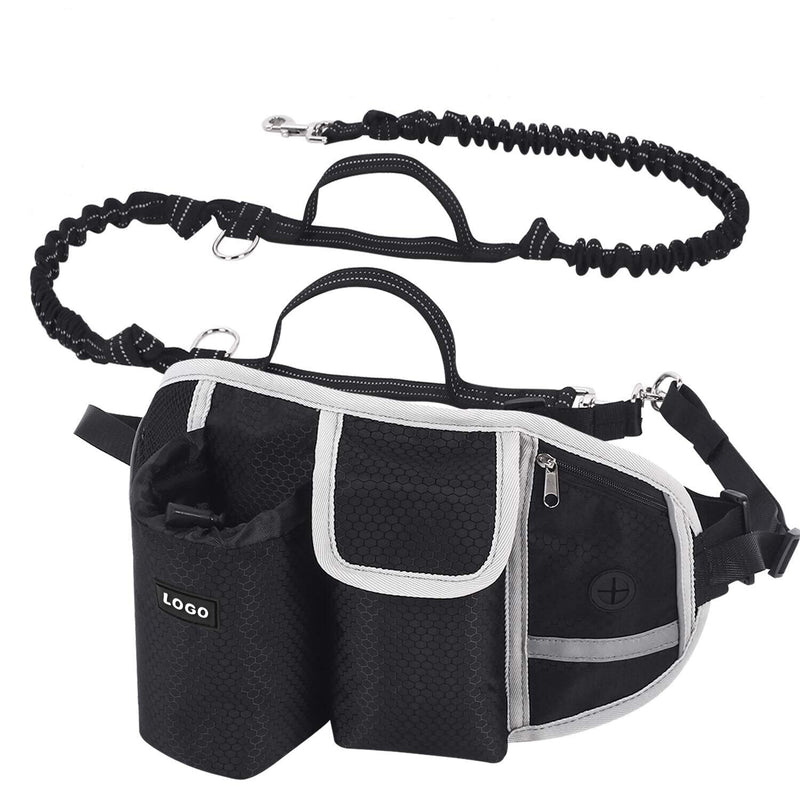 Hands-Free Sportpack with Detachable Bungee Dog Leash / Sports Leash for Pet Running Walking and Training