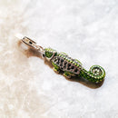 Pirate Green Lizard Chameleon Charm,Brand New Fine Jewelry Europe Real 925 Sterling Silver Accessories Gift For Women Men
