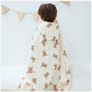 Bear Print Baby Bath Towels with Hooded Towel Muslin Baby Cotton Gauze Infant Towels Newborn Bathrobe 4 Layers Cosas Para Bebe