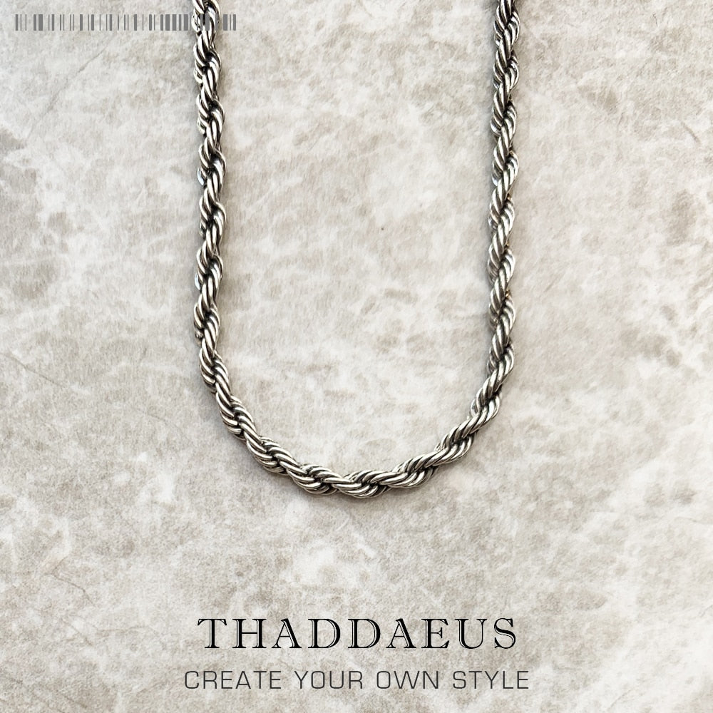 Karma Wheel Wire-cable Chain Necklace,Fashion Jewelry Europe 925 Sterling Silver Gift For Women Men