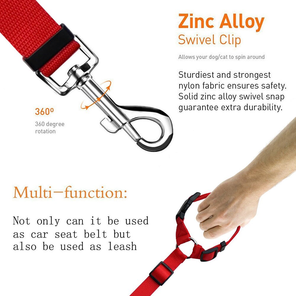 Adjustable Car Seat Belt Dog Leash Universal Practical Cat Safety Harness Leash Puppy Travel Clip Dogs Strap Leads Pet Products