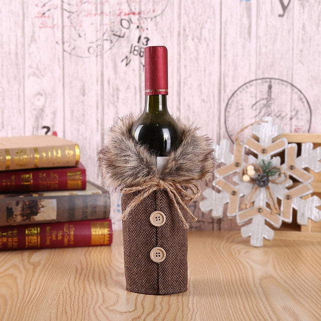 Christmas Bottle Cover Merry Christmas Decorations for Home 2022 Christmas Ornaments Navidad Noel Xmas Gift Happy New Year 2023