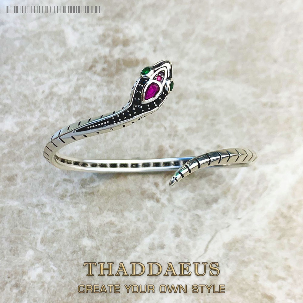 Bangles Snake Europe Style Fine Jewelry For Women Spring Brand New Bohemia Gift In Blackened 925 Sterling Silver