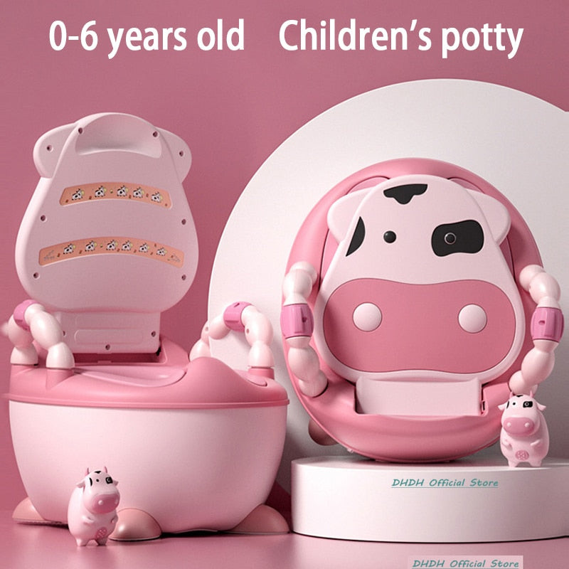 1-6 Years Old Children's Pot Cute Baby Toilet Seat Easy to Clean Baby Potty Portable Stool Boys And Girls Safe Trainer Seat WC