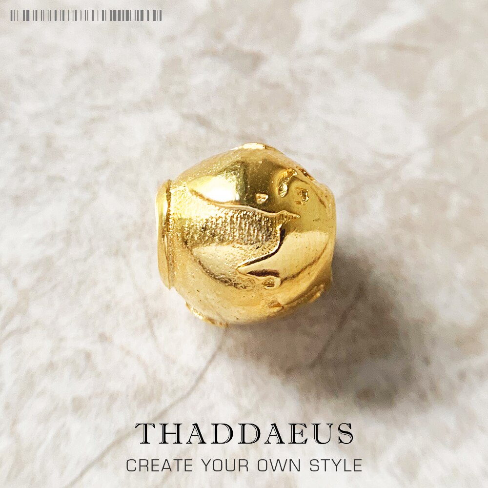 World Bead Globe Gold Planet New 925 Sterling Silver Karma Charms Vintage Jewelry Accessories