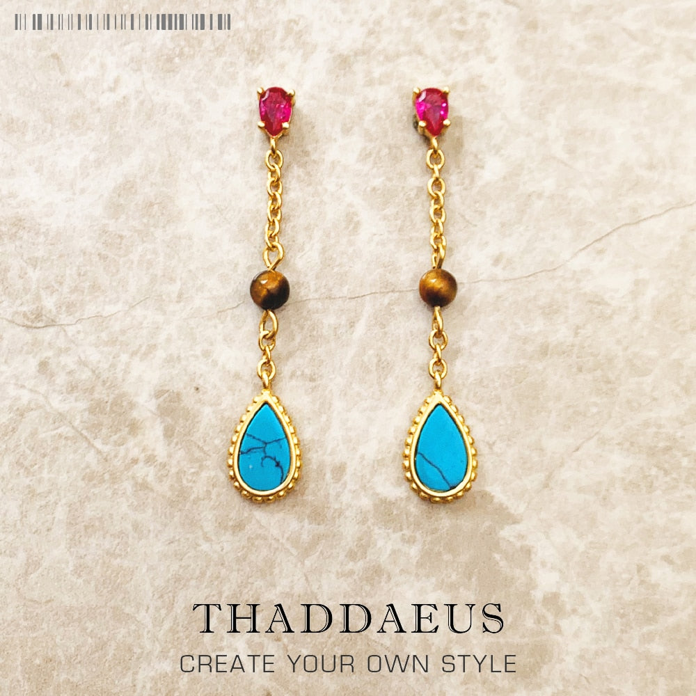 Earrings Riviera Colors Gold Plated,Europe Lightness Fine Jewelry For Women Autumn Brand New Sterling Silver 925 Gift