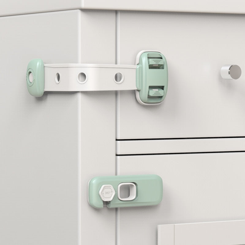 Baby Cabinet Locks Strap Drawer Lock Child Anti-opening Refrigerator Lock Adjustable Length Home Anti-pinch Safety Protection
