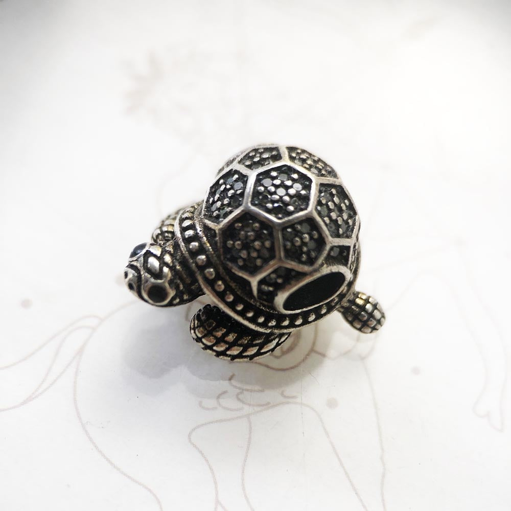 Beads Dark Green Turtle 925 Sterling Silver Europe Jewelry Cute Gift For Women & Men