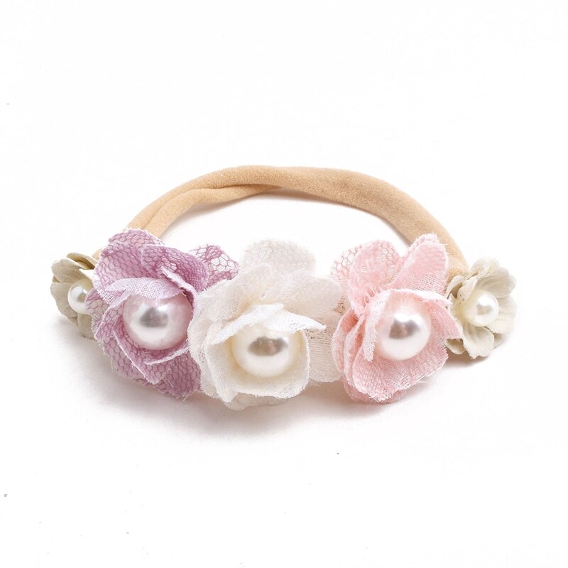 Baby Headband Cute Elastic Flower Rhinestone Hair Band Newborn Toddler Headband for Baby Infant Toddler Girls Hair Accessories