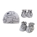 Newborn Baby Hats Soft Baby Mittens and Socks Set Cotton Baby Fetal Caps Baby Beanie Hats No Scratch Mittens for Infants