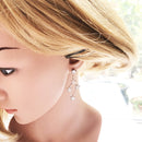 Golden Dreamlike Stars Drop Earrings Fine Statement Jewerly For Women Summer Brand New Gift In 925 Sterling Silver