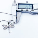 Charm Necklace Pink Dragonfly Winter Fashion Filigree New Jewelry Europe 925 Sterling Silver Gift For Women Girl