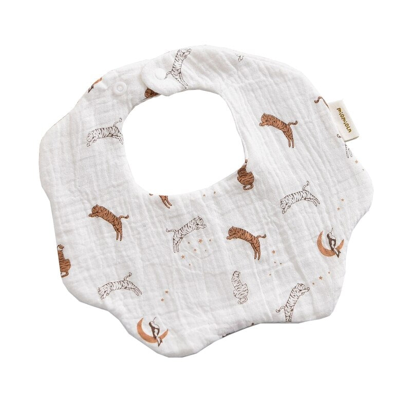 Petal Baby Bib 360 Degree Rotation 6 Layers Gauze Muslin Saliva Towel for Infant Toddler Kids Boys Girls Chewable Drool Burp