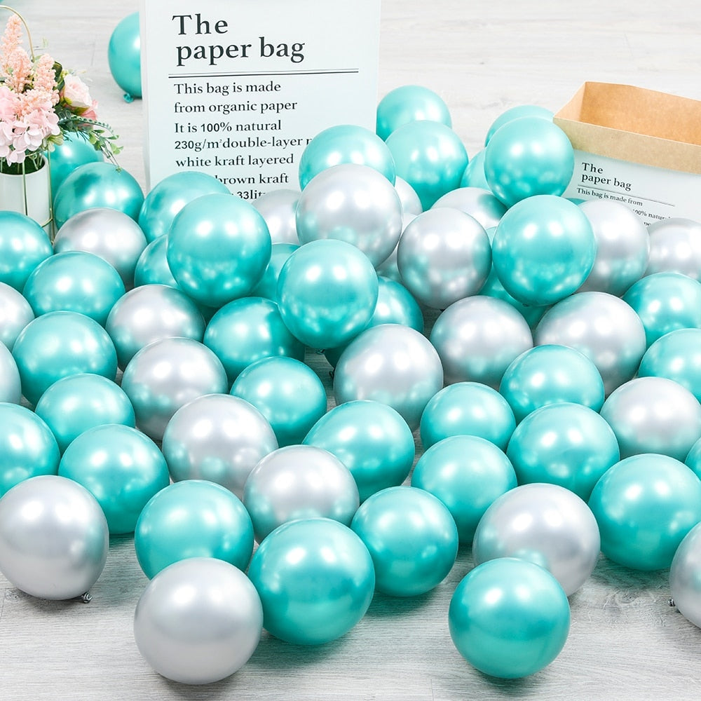 30pcs 5inch Chrome Metallic Latex Balloons Gold Silver Metal Balloon Birthday Party Inflate Globos Wedding Decor Supplies - anconmall