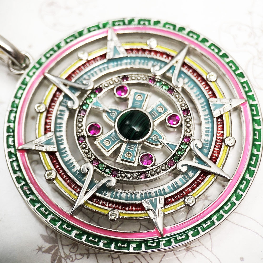 Pendant Magic Amulet,Brand New Bohemia Fashion Jewelry Europe Bijoux 925 Sterling Silver Mythical Aztec Gift For Woman Men