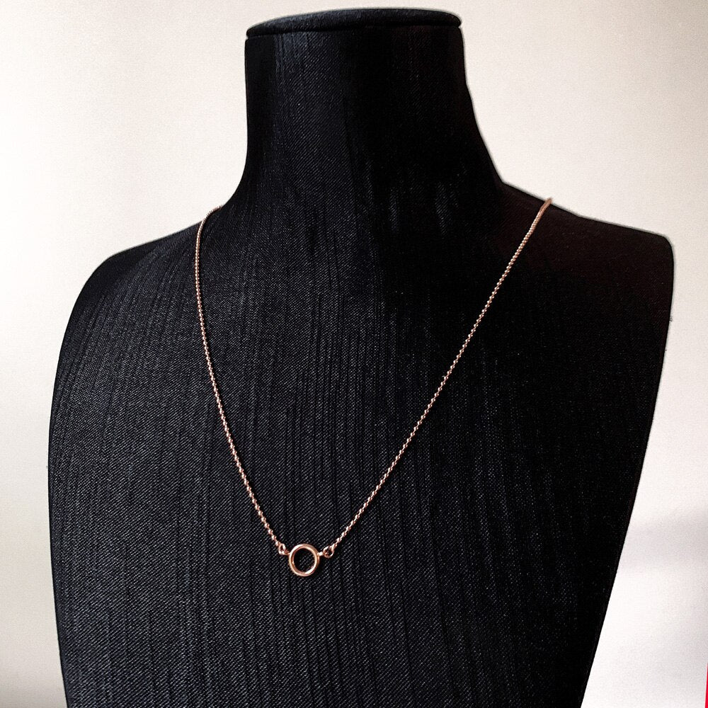 Charm Necklace Round Carrier Winter Brand New Fashion Romantic Jewelry 925 Sterling Silver Rose Gold Gift For Women Girls