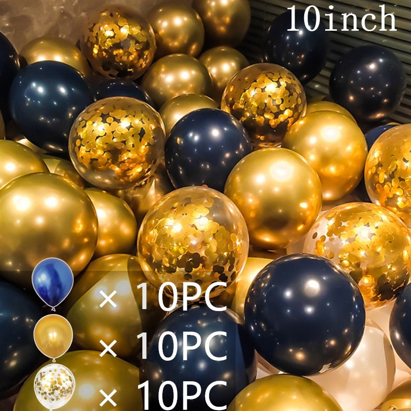 30pcs 10inch Metal Latex Confetti Balloons Wedding Decorations Matte Helium Globos Baby Shower Birthday Party Decorations - anconmall