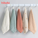 hibobi 3/5Pcs Baby Square Towel Feeding Towel Saliva Towel 100% Cotton Muslin Square Towel Solid Newborn Boys Girls Washcloth