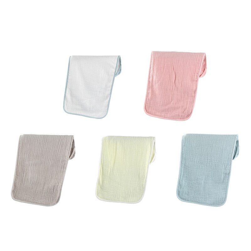 Baby Infants Washcloth Face Towel Baby Muslin Burp Cloth Solid Color Absorbent Saliva Towel Soft Cotton Crepe Feeding Bibs for