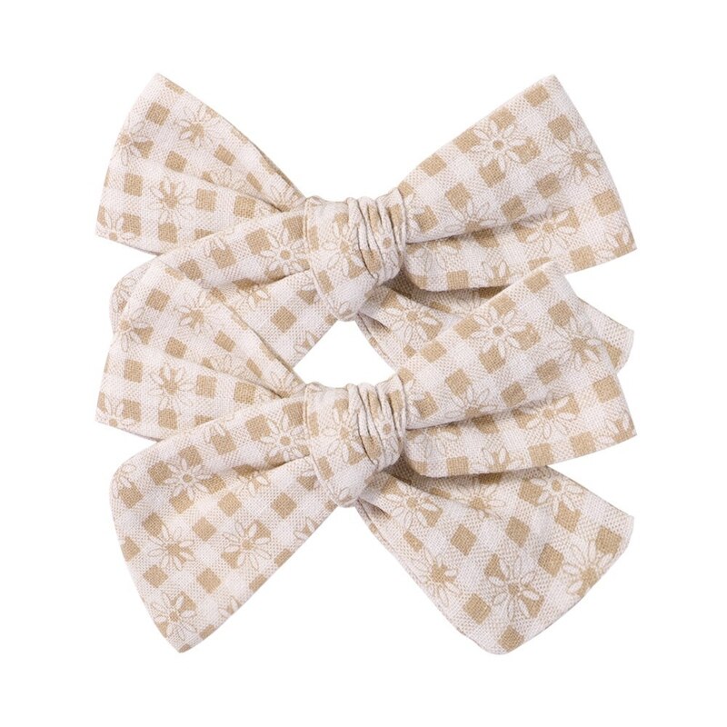2Pcs Pastoral Vintage Floral Print Bowknot Hair Clips for Kids Baby Girls Cute Alligator Hairpins Barrettes Headwear