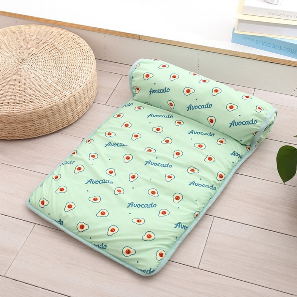 Dog Beds Cartoon Dog Cat Mat Square Plus Pillow Pet Supplies Deep Sleep for Small Large Dog Comfortable Sleep Bag Soft Non Slip - anconmall