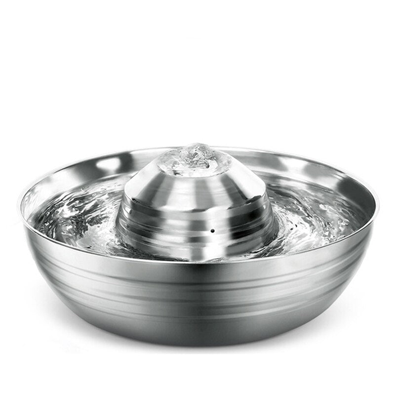 Stainless Steel Pet Fountain Automatic Drinking Fountain Non-Slip Water Bowl for Pet Dogs Cats Water Dispenser Bowl Dog Feeders