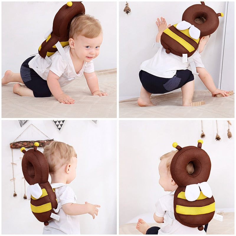 hibobi Baby Head Protector Anti-fall Cushion Back Prevent Injured 1-3T Toddler Baby Safety Pad Bee Cartoon Security Pillows