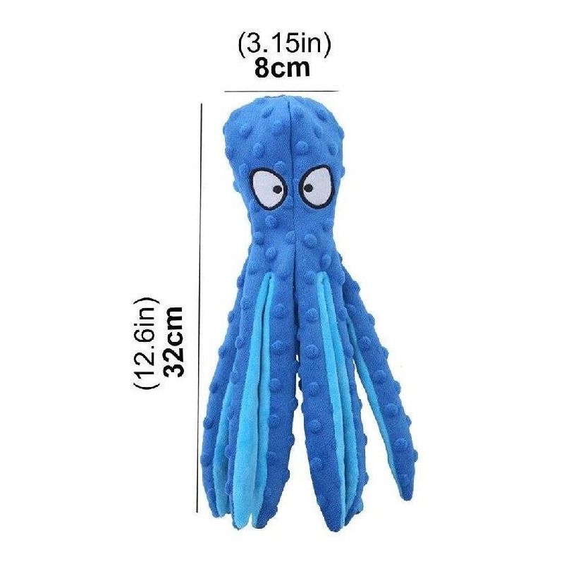 No Stuffing Squeaky Dog Toys Pet Puppy Dog Plush Doll with Crinkle Paper Fun Octopus Crocodile Interactive Chew Toys Grind Teeth - anconmall