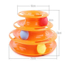 Pet Cat Toy Three Levels Tower Disc Cat Intelligence Amusement Triple Pay Disc Cat Tracks Toys Ball Training Plate Toys for Cats