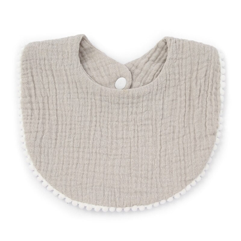 Baby Bandana Drool Bibs with Ruffle Lace Trim Solid Color Infant Toddler Boys Girls Drooling Teething Saliva Towel Cotton Super