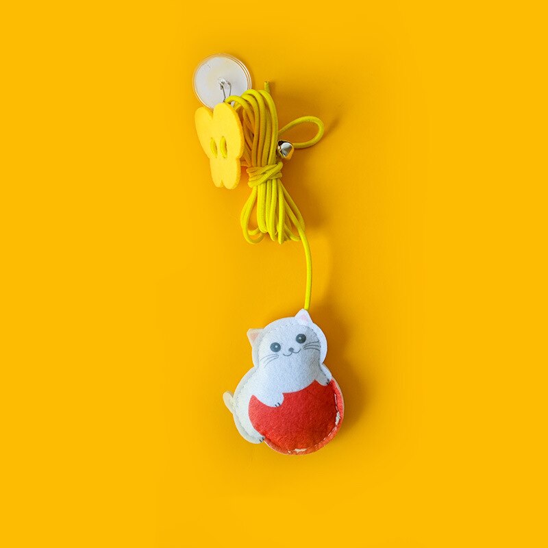 Hanging Elastic Rope Feather Cat Stick Funny Cat Toy with Small Bell Interactive Playing Teaser Wand Toy for Kitten Cat Supplies - anconmall