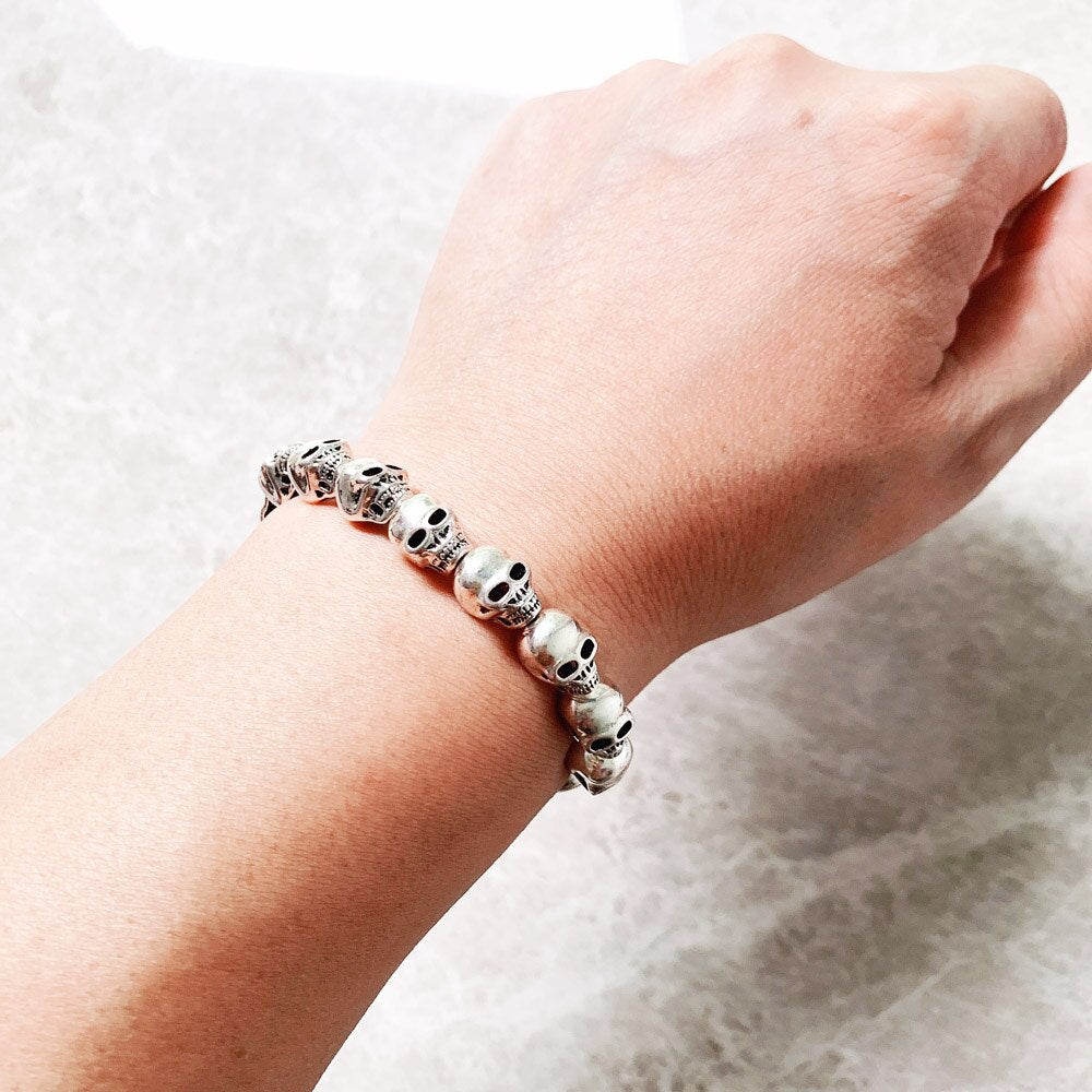 Skull Bracelet Europe Style DIY Jewelry Accessories Jewerly For Men And Women Gift In 925 Sterling Silver