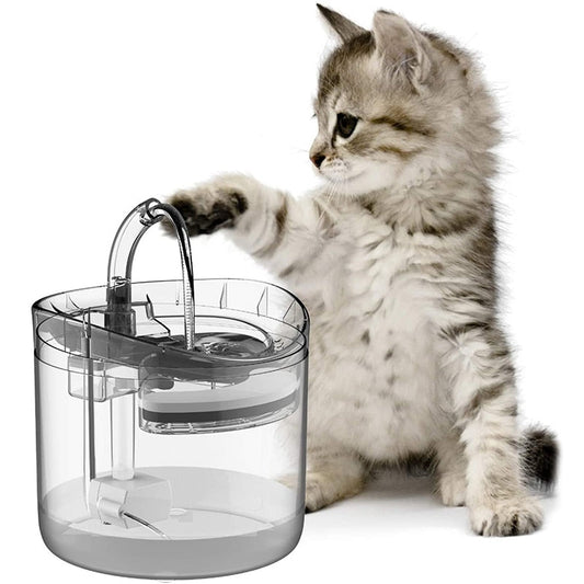 1.8L Automatic Cat Water Fountain with Faucet Dog Water Dispenser Transparent Drinker Pet Drinking Feeder Bowl with Filters