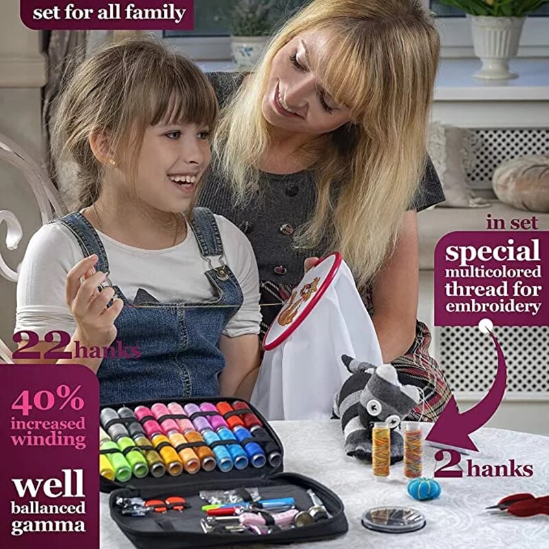 200/183/98 PCS Sewing Kits Professional Repair Sewing Box Set for Hand Quilting Needle Thread Stitching Embroidery Accessories