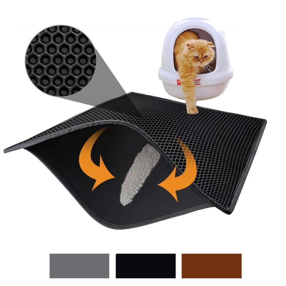 Pet Cat Litter Mat Double Layer EVA Non-slip Foldable Pad Sand Cat Toilet Leather Waterproof Clean Pad Cats Clean Accessories