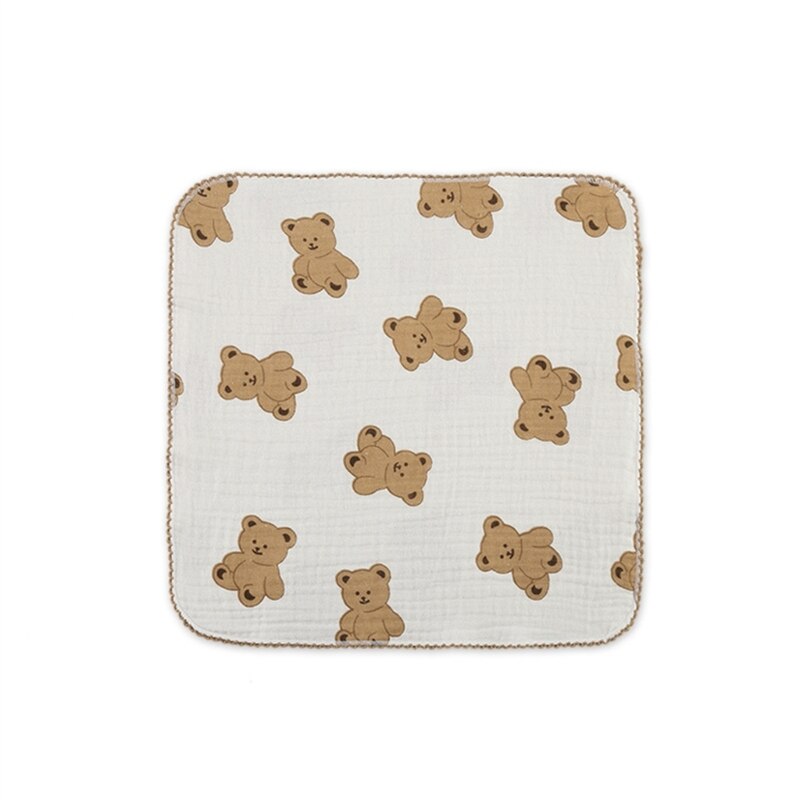 Baby Bib Towel Boys Girls 0-12M Breathable Soft Face Towel Drooling Bib with Hanging Hook Infant Feeding Burp Cloth